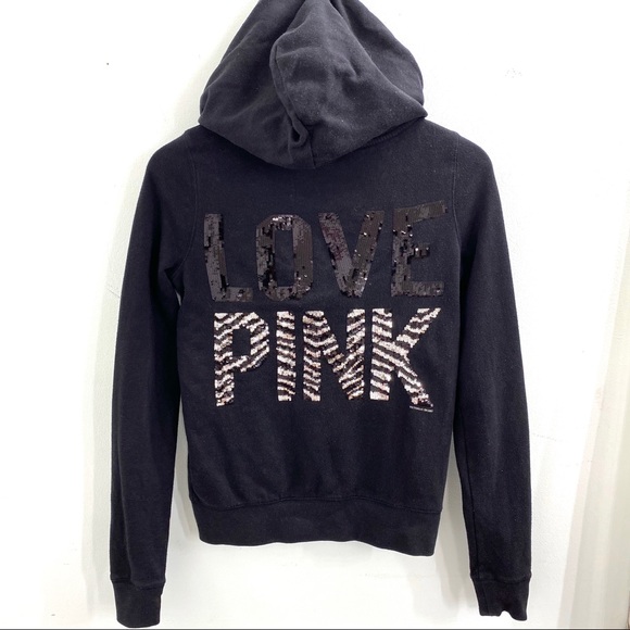 PINK Victoria's Secret Tops - PINK Victoria’s Secret | Love Pink Bling Hoodie